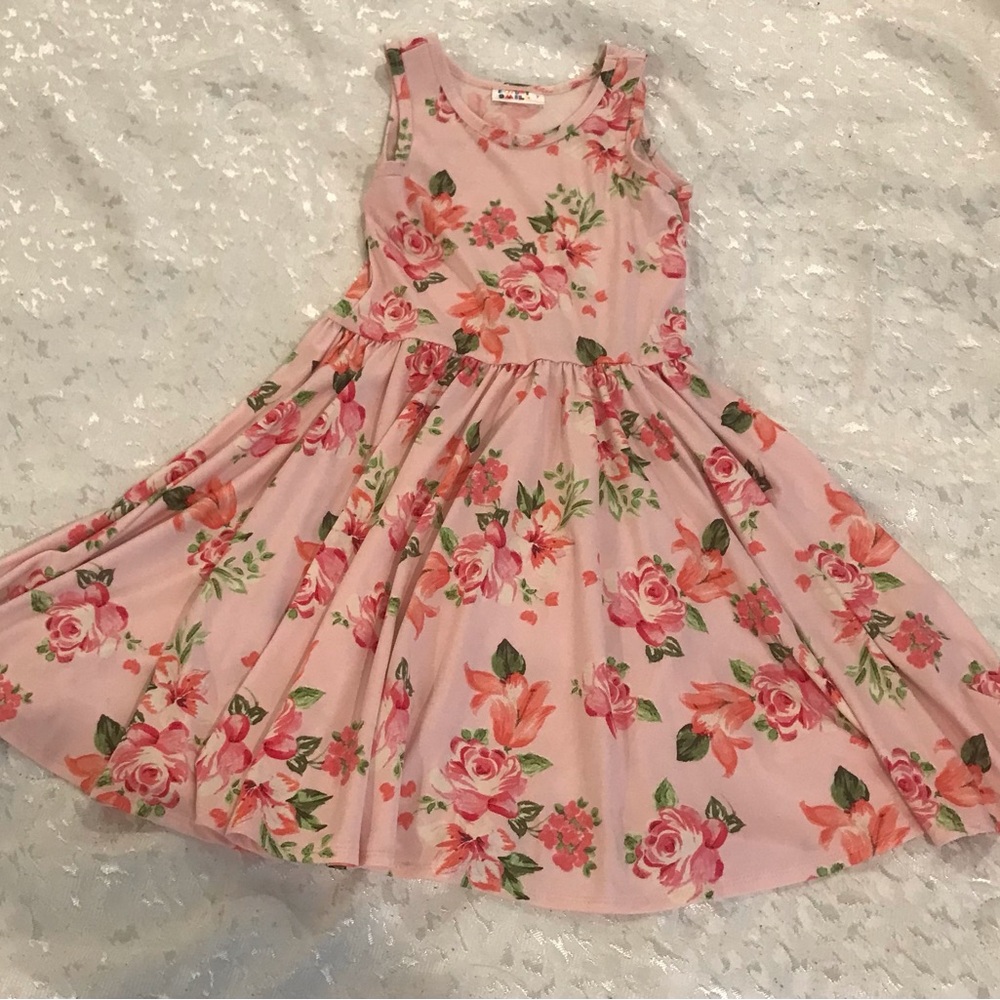 Dot Dot Smile Girls' Pink Floral Sleeveless Dress NWOT